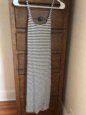 JCrew Striped Black and White Midi Tank Dress XS
